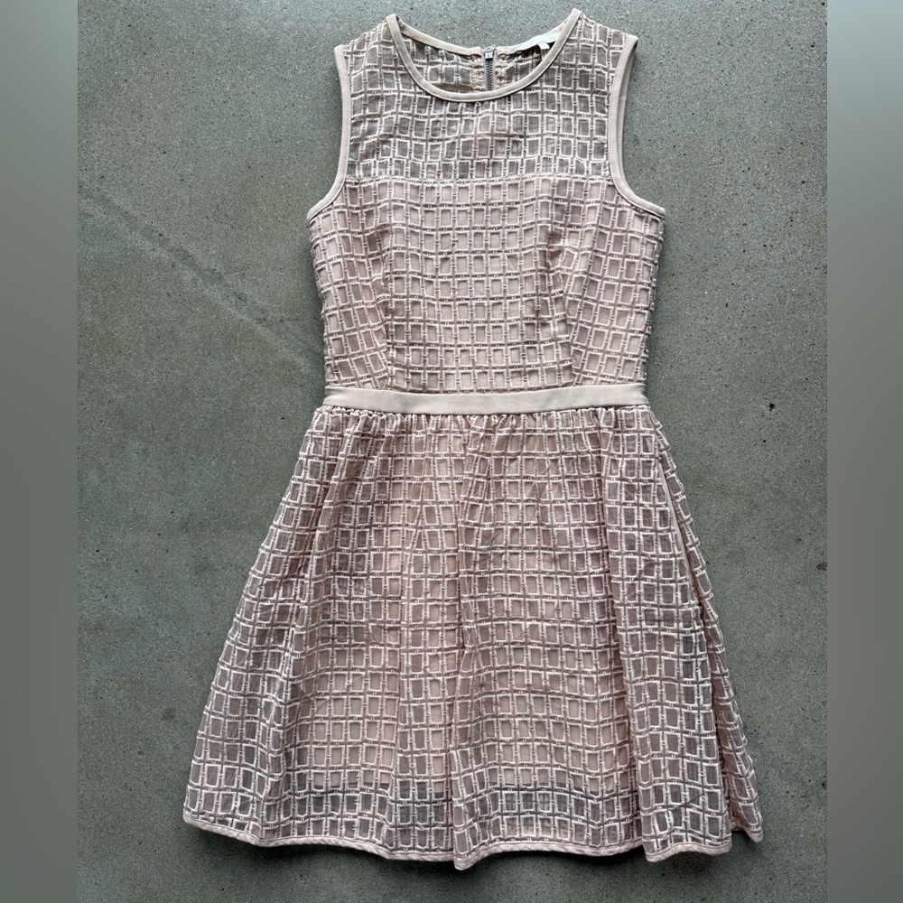 Maje dress. Short, Fit and Flair Nude Dress, Size 1. Condition is great!